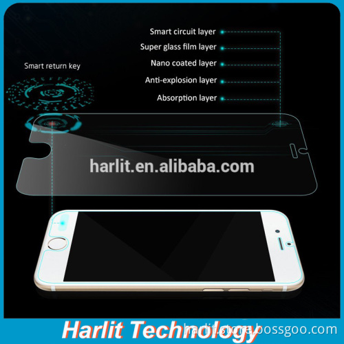 Smart Return Key Tempered Glass Screen Protector for iPhone 6/ iPhone 6 Plus with Virtual Back Button Key
